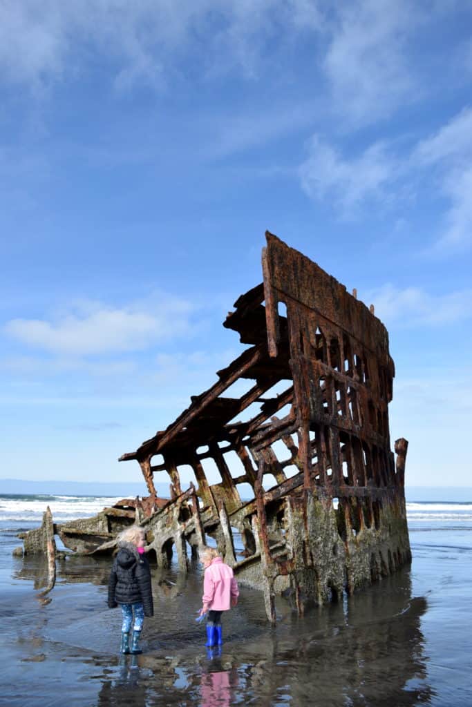 Ft. Stevens on the Oregon coast has a shipwreck, beautiful beach and yurt camping. To & Fro Fam