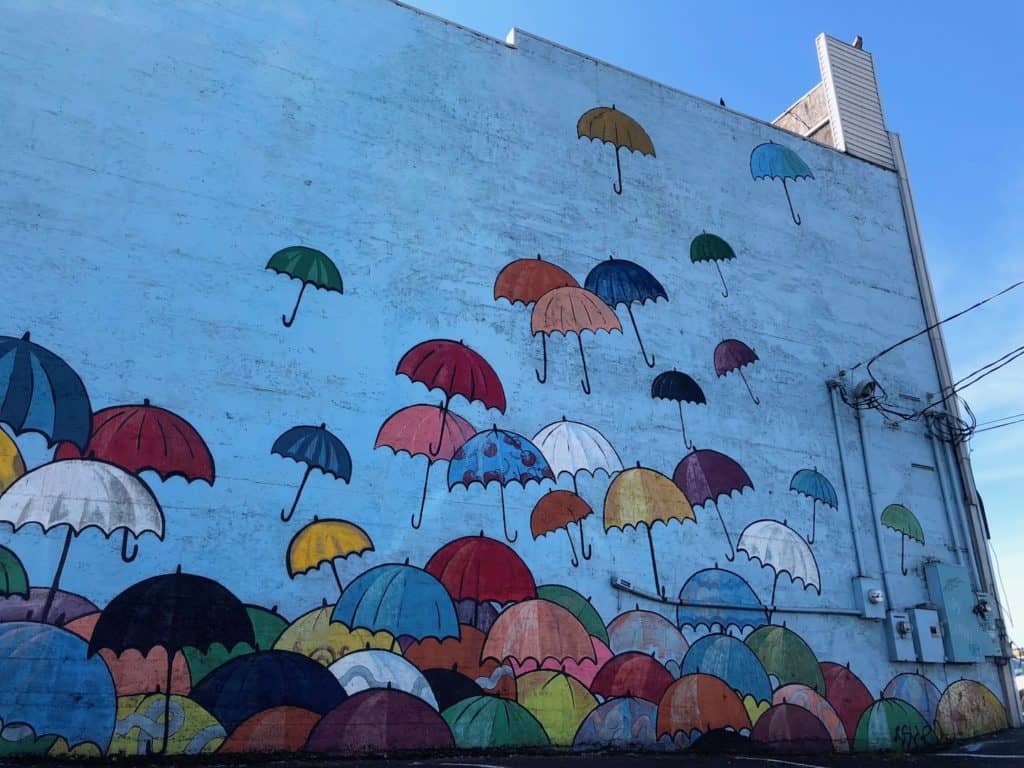 The umbrella wall in Tacoma, Washington: Beautiful murals and street art in the Pacific Northwest