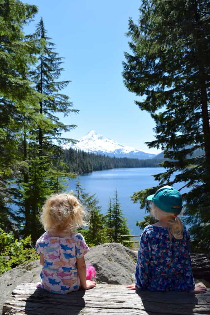 Visiting Lost Lake with kids, one of the most beautiful Oregon family travel destinations with hiking, canoe rentals, camping and more on Mt. Hood. To & Fro Fam