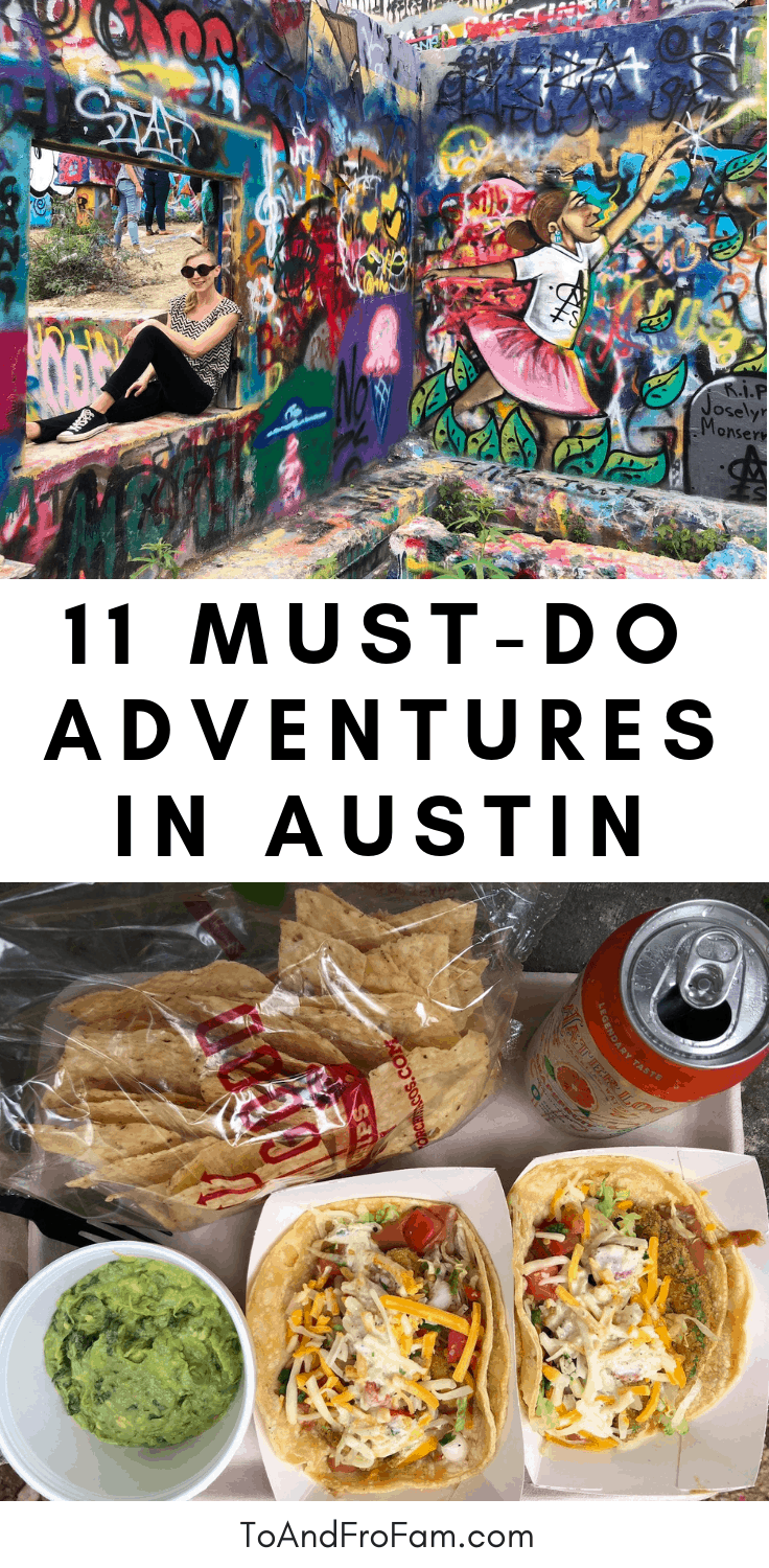 There are plenty of reasons to love Austin (including street art! BBQ! music!). Read on for more features that make this laid-back city great for Texas travel! To & Fro Fam
