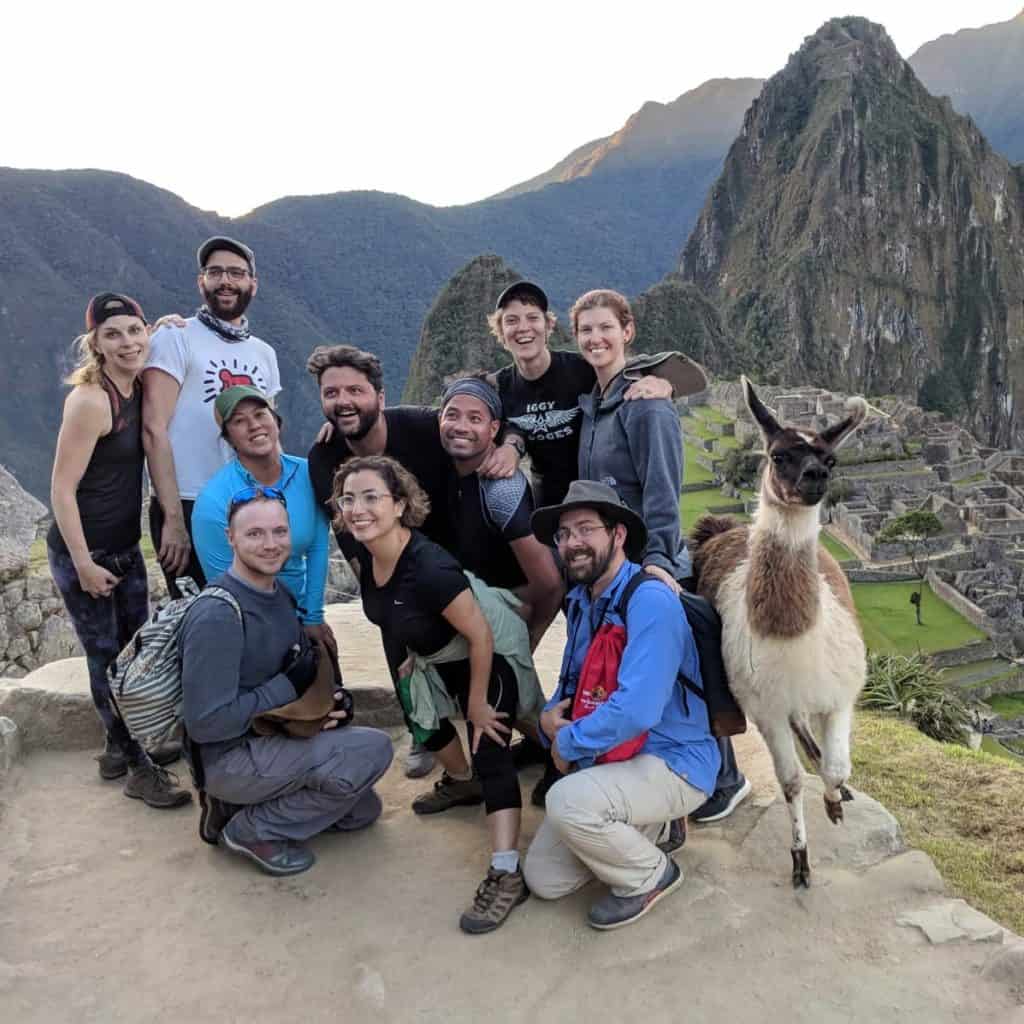Llama at Machu Picchu - photo bomb! To & Fro Fam