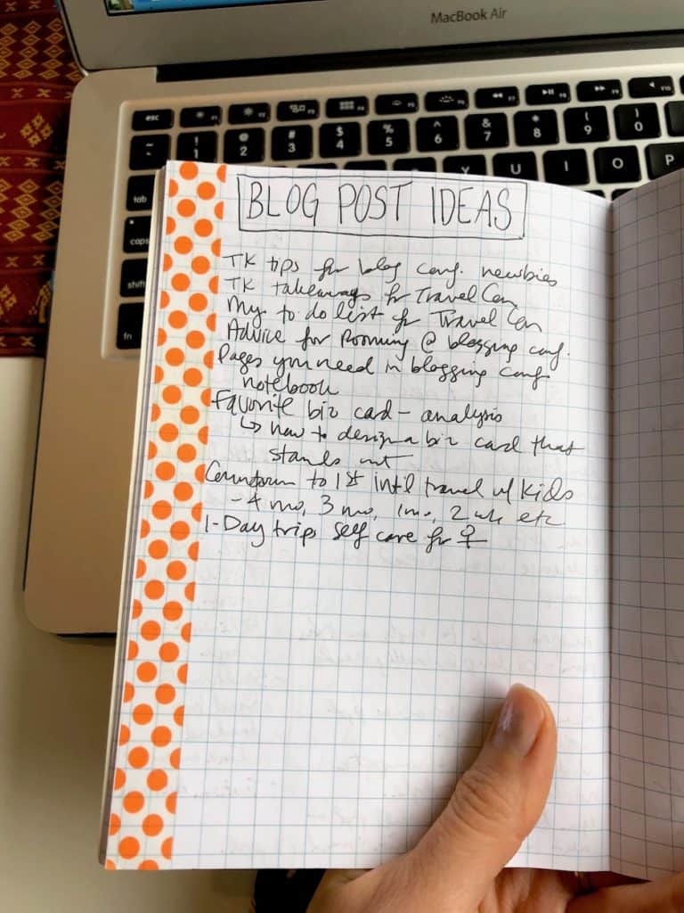 Going to a blogging conference? Organize your notes, growth hacks, contacts and more with a blogging conference notebook. Here's how. To & Fro Fam
