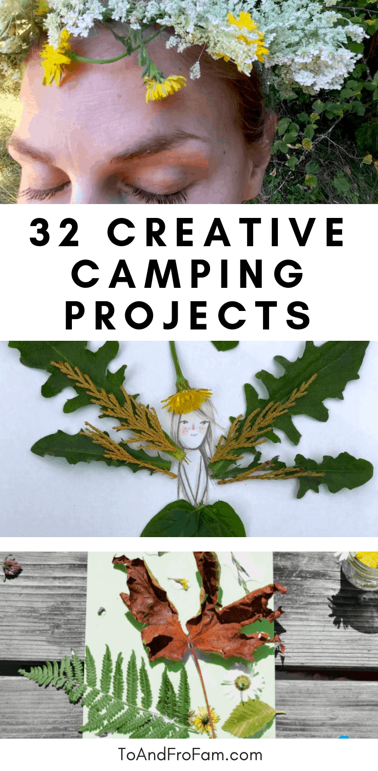 Camping art projects for when you're camping with kids. To & Fro Fam