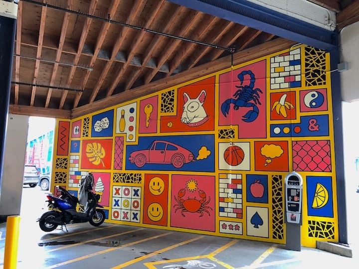 Best place to see street art in Vancouver, BC: Granville Island Public Market! To & Fro Fam