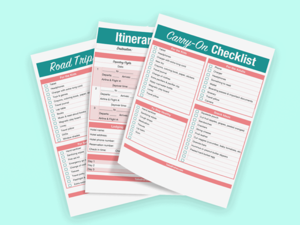 Family travel checklists and itinerary sheet / To & Fro Fam
