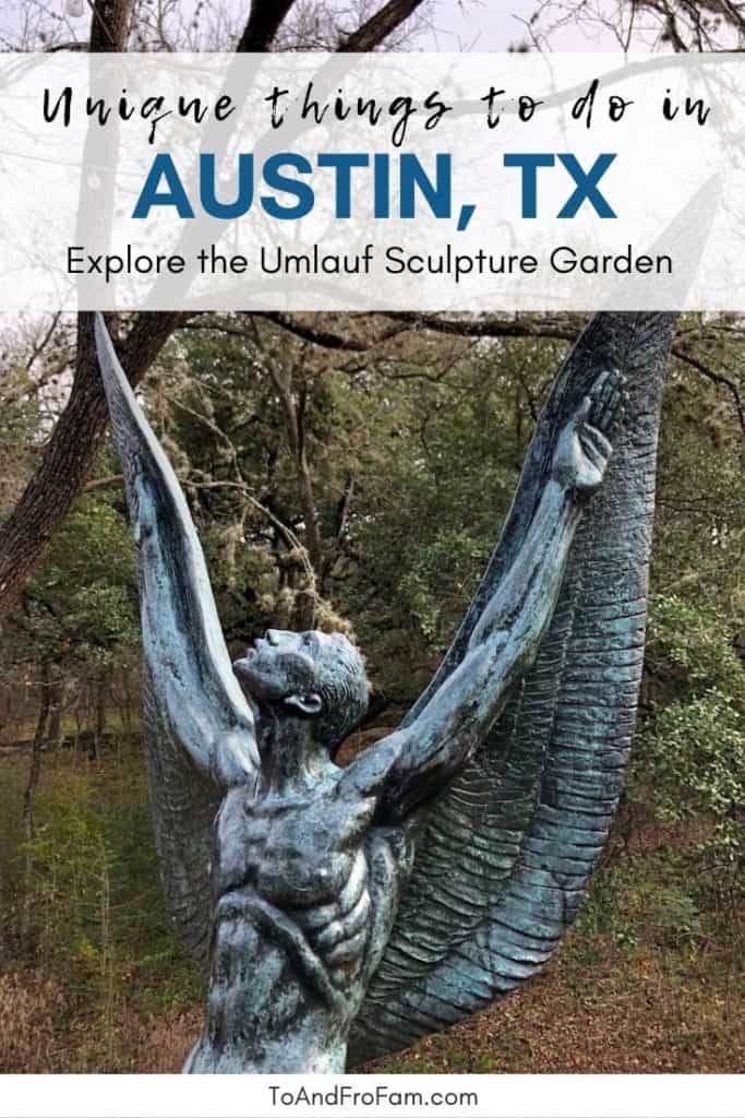 Want to avoid the crowds in Austin, TX? This hidden gem is gorgeous and full of stunning art. Check out the family-friendly Umlauf Sculpture Garden & Museum, especially if you're looking for things to do with kids in Austin, Texas. To & Fro Fam