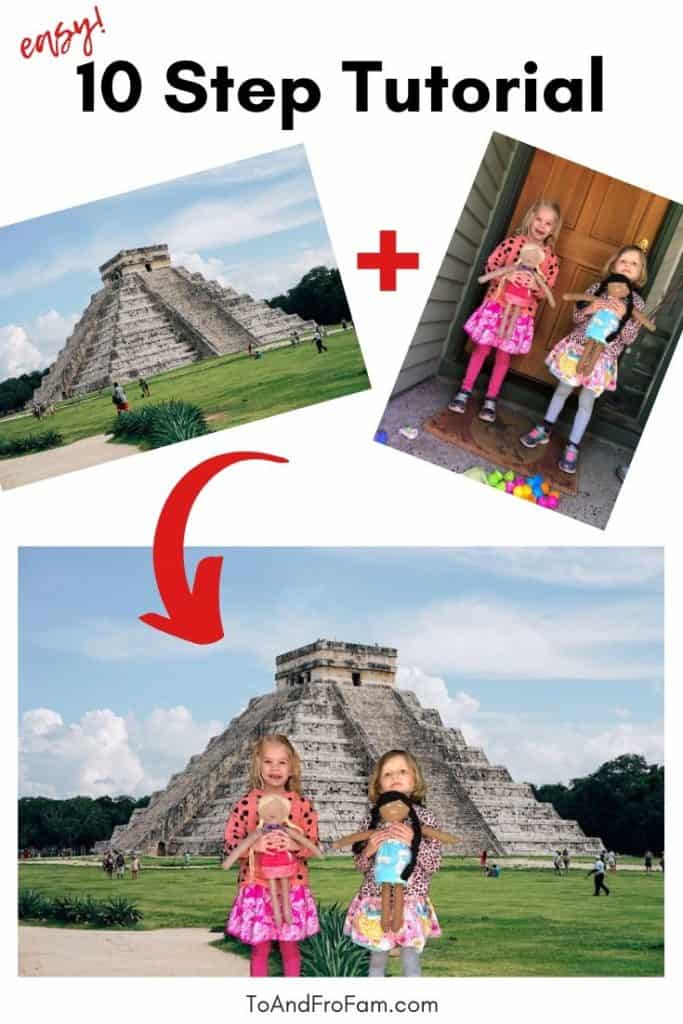 Want to travel from home? This fun travel from home idea—replacing the backgrounds of photos—is super fun and easy. It doesn't require Photoshop or tech skills. Click for the tutorial! To & Fro Fam