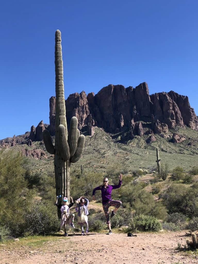 2 kid friendly hikes near Mesa and Phoenix Arizona. Explore the Superstition Mountains as a family! To & Fro Fam