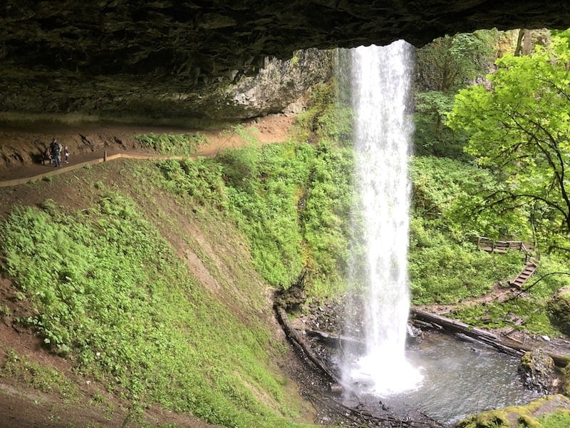Looking for an easy waterfall hike in Oregon? Shellburg Falls near Salem, OR is a 3-mile hike where you walk under a waterfall! It's kid friendly and allows dogs. To & Fro Fam