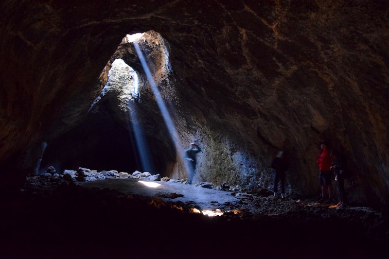 Skylight cave near Sisters, Oregon: One of the coolest day trips from Portland, OR. Click for even more ideas on where to go on a road trip or weekend in Portland! To & Fro Fam