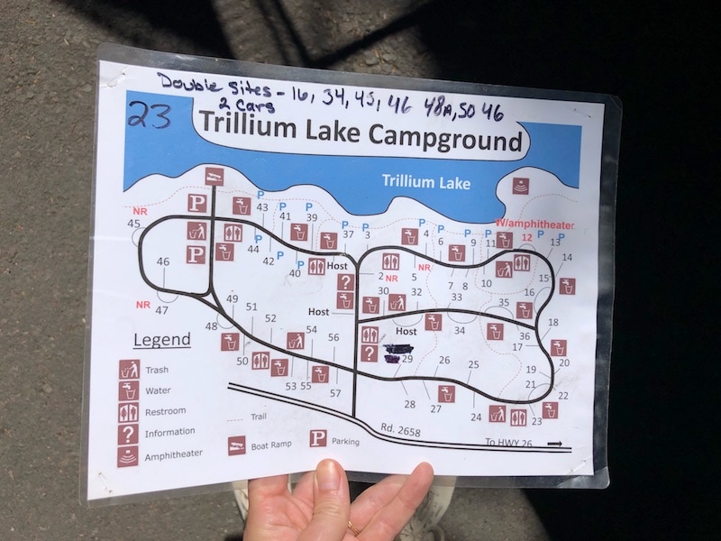 Trillium Lake Campground map/ To & Fro Fam