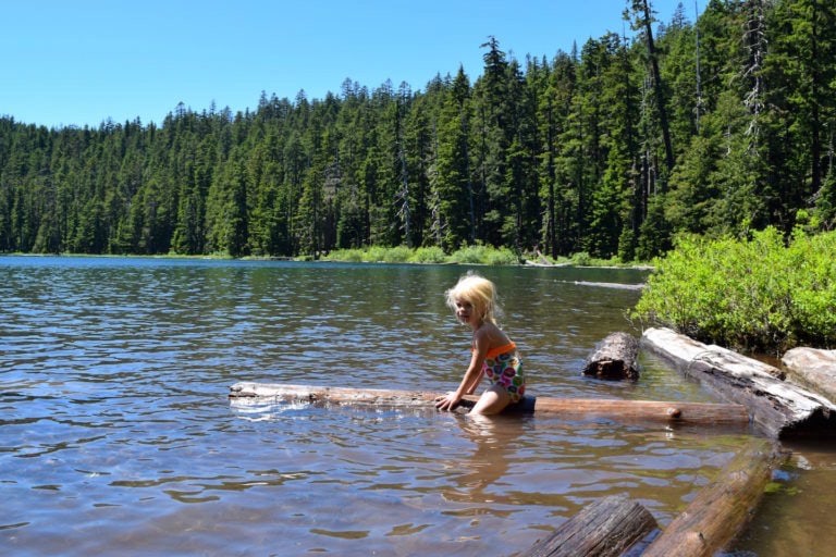 Twin Lakes is one of the prettiest hidden gems in Oregon. A hike brings you to two remote lakes on Mt. Hood, where you can swim, stay overnight in dispersed camping, and admire the scenery. To & Fro Fam