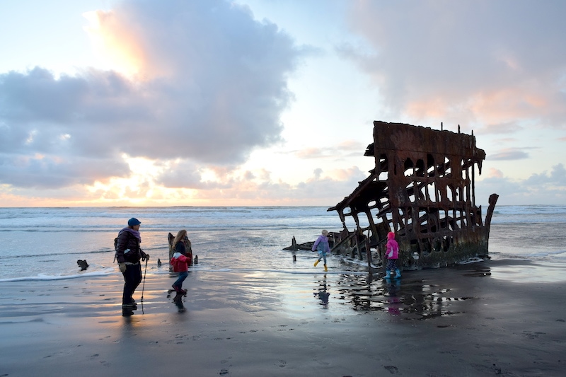 Epic Oregon Coast: Climb inside a real shipwreck in Ft Stevens State Park! Near Astoria, OR, this destination is unforgettable. To & Fro Fam