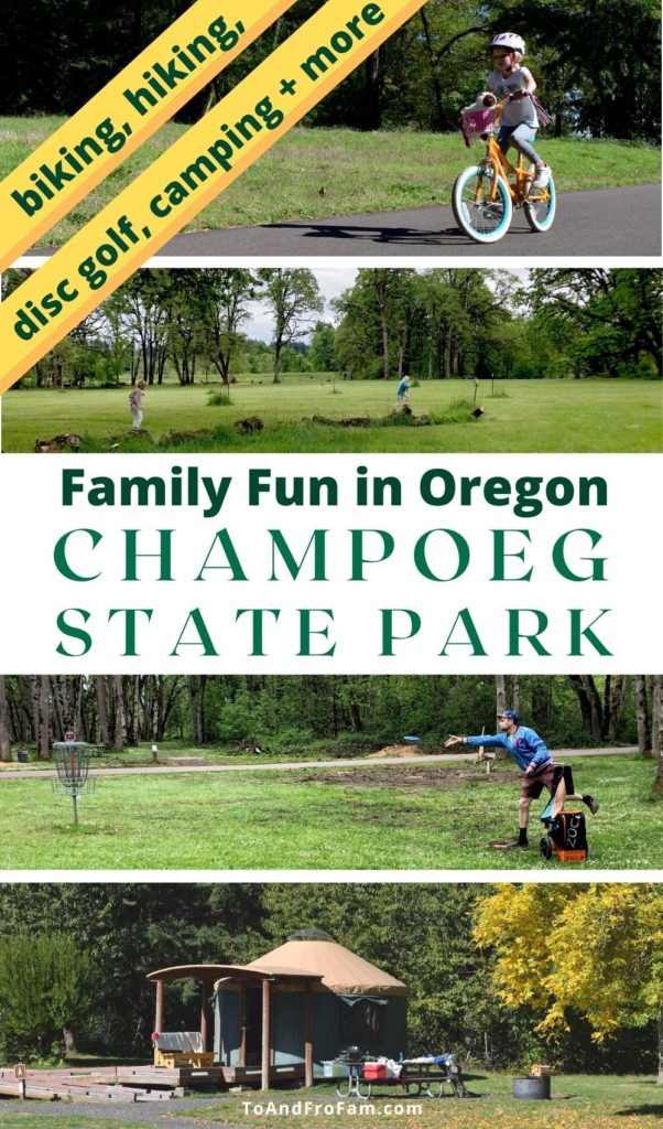 Looking for fun things to do near Portland with kids? Champoeg State Park is less than an hour outside PDX, but its wide-open spaces, oak tree-filled meadows, bike trails and epic playground make it feel like a mile away from city life. Click to read all about the family activities at Champoeg Park! To & Fro Fam