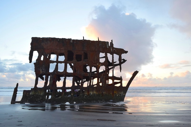 Explore the Peter Iredale, a shipwreck on the Oregon Coast. The ship ran aground in the "Graveyard of the Pacific" within Fort Stevens State Park, OR. To & Fro Fam