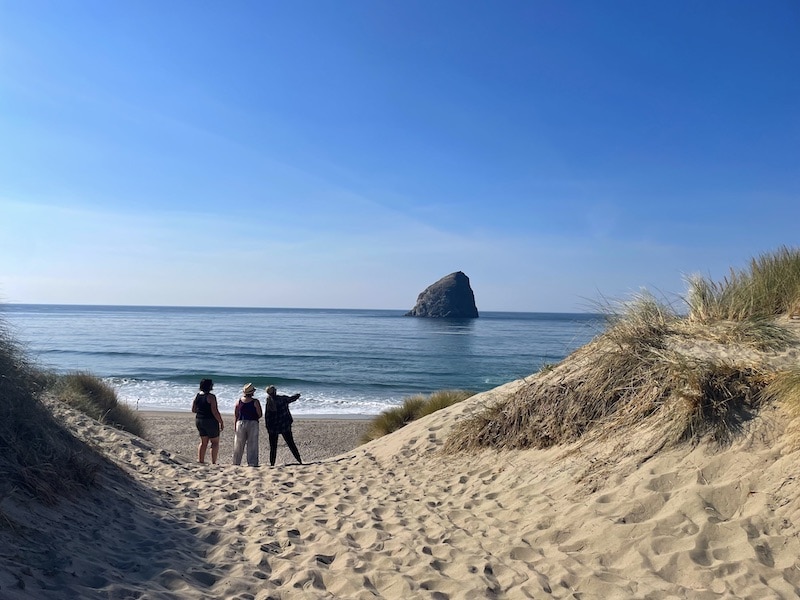 Sand dunes overlooking Haystack Rock, Pacific City, Oregon. The best beaches and more recommendations from a local Oregonian! To & Fro Fam
